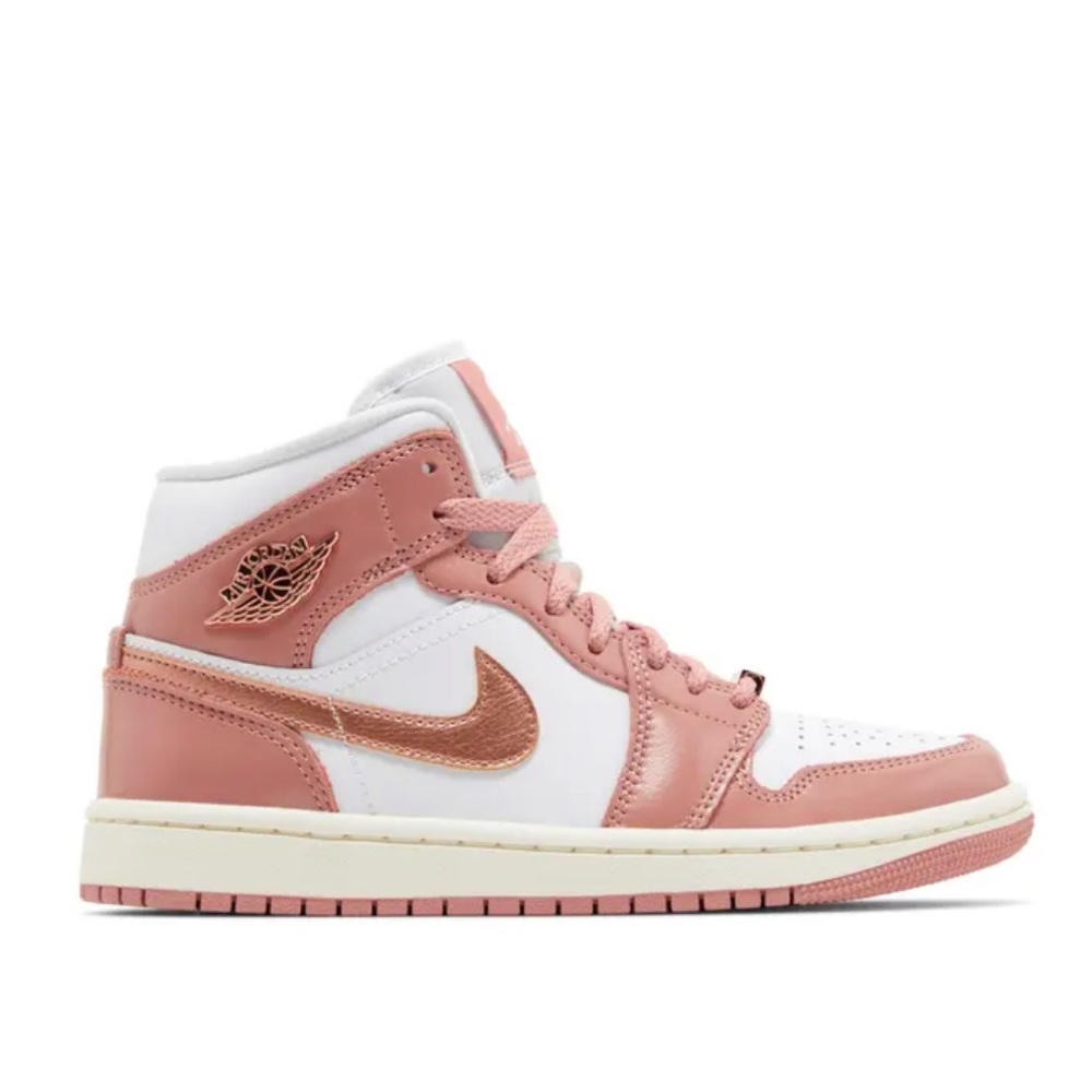 Nike Jordan Mid SE Red Stardust W9.5 Rose gold accents like new